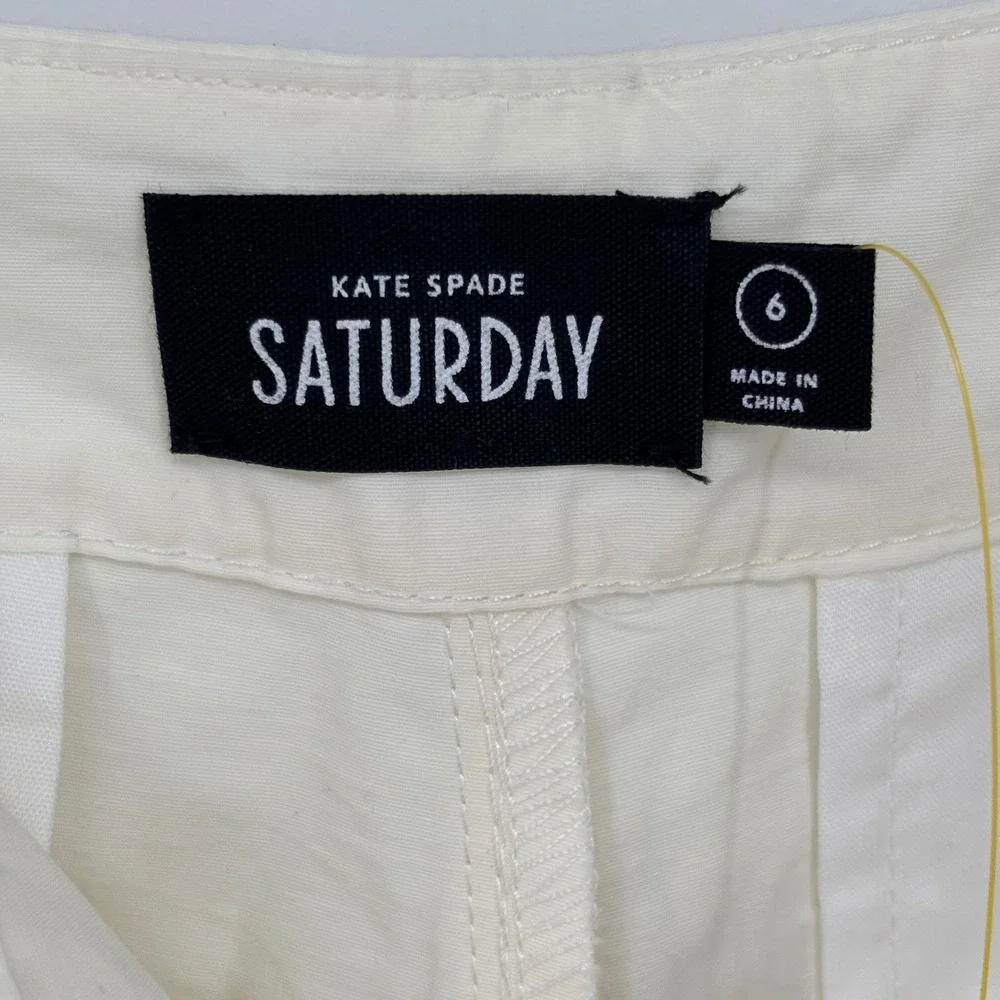 Kate Spade New York Saturday High-Rise Eyelet Shorts Pockets Ivory Size 6 NWT